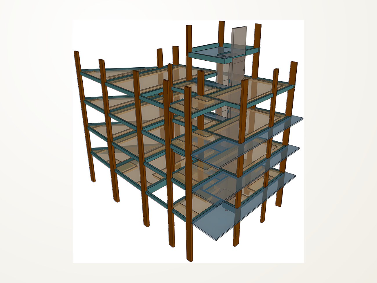 Modelo estructural de hormigón armado — Edificio Parque Urquiza, Paraná